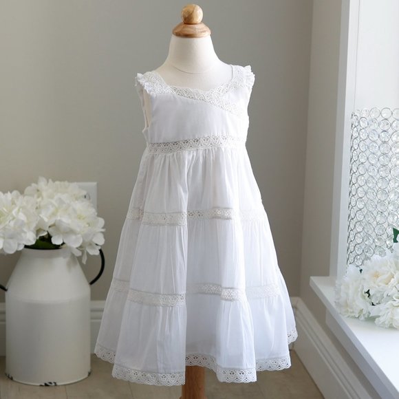 Strasburg White Dress Girls Boho Wedding Beach Portrait 6 Months RARE SIZE NWOT - Picture 2 of 8